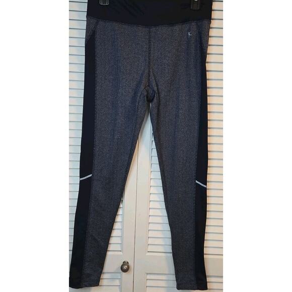 Danskin Now Leggings Womens Medium 8-10 Blue Sapphire Activewear Dri-more Logo - Picture 1 of 7